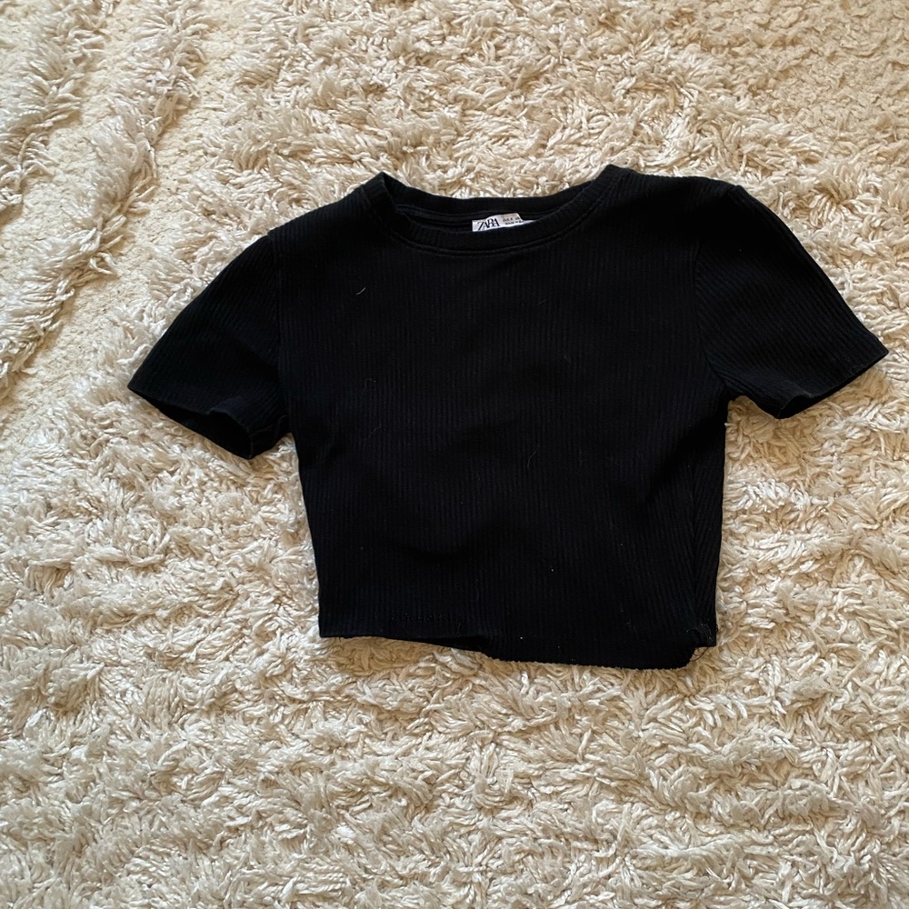Zara Elegant Black Crop Top
